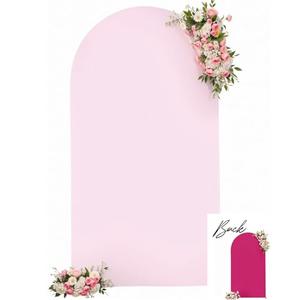 Wedding Arch Backdrop Cover, 5FT Pink Arch Cover Stretchy Backdrops, Double-Sided Arch Stand Covers for Wedding Ceremony, Baby Shower, Birthday Party Decoration