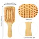 10 Pcs Bamboo Hair Brush, Bulk Round-tipped Bamboo Bristles Detangling Brush Paddle Lightweight Massage Anti Static for Women Men and Children, Stimulates Scalp for Hair Growth (Large, Count, 12)