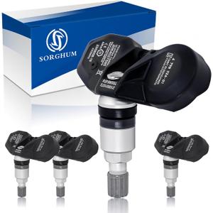 Sorghum Tire Pressure Monitoring System - Pre-programmed TPMS Sensors 433MHz Compatible with 2002-2011 BMW 328i 335i 525i 530i X3 X5 X6 M3 M5 Mini Rolls-Royce Replace# 36236798726 36236781847 Set of 4