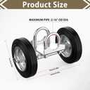 Fixirons 6" Rolling Gate Wheel Carrier for Driveway Heavy Duty Steel Rolling Gate Rubber Wheel Chain Link Fence Steel Rolling Gate Helper Wheel for Swing Sliding Gate, Support up to 600lbs