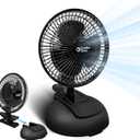 Comfort Zone CZ6XMBK 6 2-Speed Combo Clip or Desk Fan with Removable Base, Strong Clamp for Firm Grip, Suitable for Bedroom, Office, or Dorm Room, Black