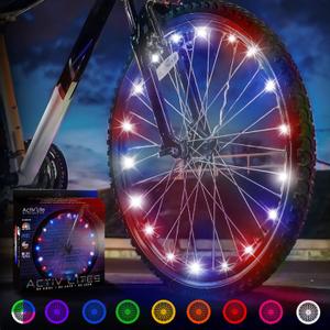 Activ Life LED Bike Wheel Lights with Batteries Included! Get 100% Brighter and Visible from All Angles for Ultimate Safety & Style (1 Tire Pack) (Patriotic)
