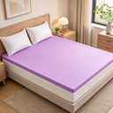 NEWBULIG 1.5 Inch Queen Cooling Gel Memory Foam Mattress Topper, Purple