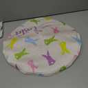 Easter Bunny Round Braided Placemats Set of 2 Retro Easter Colorful Rabbits Round Placemats for Dining Table 15 inch Washable Easter Purple Yellow Green Blue Bunny Round Table Mats