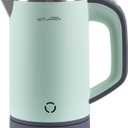 Small Electric Kettle Stainless Steel, 0.8L Portable Tea Kettle Auto Shut-off, Low Power Hot Water Kettle for Camping, Travel, Office and More (Green)
