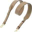 uxcell PU Leather Bag Strap, 41.7"-45.3" Adjustable Crossbody Replacement Straps 1.5" Width for Cross Body Bag, Shoulder Bag (Khaki, Gold Clasp)