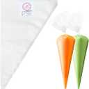 Keenpioneer 14-Inch Disposable Decorating & Pastry Bags, Tipless Icing Piping Bag for Cake, Cream Frosting and Cookie Decoration, Pack of 100 (Clear)