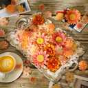 Cindeer 200 Pcs Fake Flower Heads for Crafts Mini Flower Heads Faux Rose Artificial Daisy Blossom Decorative Flowers for Home Bride Bridesmaid Wedding Centerpiece, 2-7 cm(Orange)