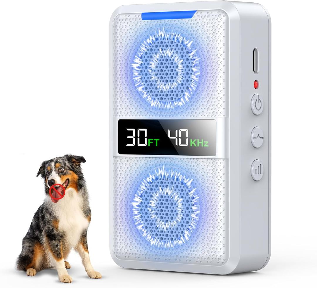 Anti Barking Device for Dogs, Dog Bark Deterrent Devices, Type-C Rechargeable Bark Deterrent Device with Adjustable Frequency & 30 FT Range, Dog Bark Deterrent for Indoor Outdoor