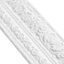 TaoBary 90 x 3 Inch Self Adhesive Flexible Foam Molding Trim Wallpaper Border 3D Sticky Decorative Wall Lines Peel and Stick Wall Baseboard Trim for Home Hotel DIY Decor(5 Roll,White)