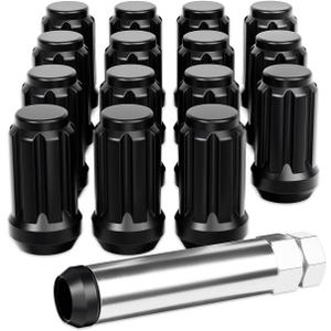 Orion Motor Tech M10x1.25 Lug Nuts, ATV Lug Nuts Compatible with Honda Kawasaki Suzuki Yamaha Can-Am Bombardier Arctic Cat, 10mmx1.25 Wheel Lug Nut Set, Set of 16 (Black)