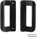 Sliding Door Handle Set (No Lock, Non-Keyed), Fits 5-5/8 Inch Screw Hole Spacing 2 Replacement White Diecast Sliding Patio Glass Door Handles Pulls - Black