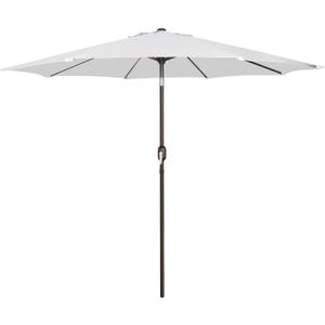 Blissun 9FT Patio Umbrella, Outdoor Table Umbrella, Yard Umbrella, Market Umbrella with 8 Sturdy Ribs, Push Button Tilt and Crank, Grayish White