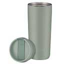 Black Travel Mug with Handle, Green Stainless Steel Insulated Tumbler