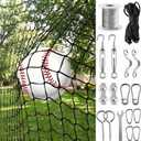 Baseball Softball Backstop Nets, Sports Net with 33ft Rope or Steel Hanging Kit, Nylon Nets Also for Basketball Soccer Lacrosse Hockey