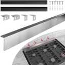 30" Slide-in Range Rear Filler Kit W10113901A with 2pcs Silicone Stove Gap Covers, Cooktop Trim Kit Between Stove and Backsplash for Whirlpool & Most Brand, 316 Stainless Steel (Silver)