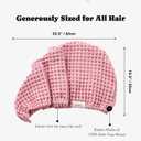 100% Organic Cotton Hair Drying Waffle Towel Wrap for Women | Absorbent & Quick Dry Head Turban for Wet Hair in Shower Sauna Spa, Extra Large for Long Straight Curly Plopping Button (Pink, 1 PACK)