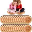 Shellwei 24 Pcs Kids Carpet Circle Seats 18 inch Print Pillow Circle Children's Mats Rug Mats Round Soft Floor Mat for Home School Classroom Story Time Group Activity Play Areas (Stump)