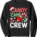 Candy Cane Crew Shirt Adult Men Women Kids Christmas Pajamas Sweatshirt, S