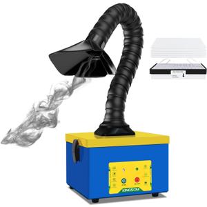 KINGSOM Solder Fume Extractor with 2 in 1 Filter, 180m/h Smoke Absorber Remover, 3 Speeds Adjustment, Compact Desktop Soldering Fume Extractor Soldering for Welding DIY, 3D Print, Nail Salon Blue