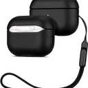 LOPIE Case for AirPods Pro 2nd Generation - Handmade AirPods Pro 2 Case Cover - Made of Vegan Leather - Carbon Fiber Style - Drop Protection Hard Shell Cover Compatible with Wireless Charging - Black