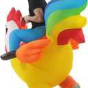 KOOY Inflatable Costume Adult, Riding Chicken Costume for Men/Women, Blow up Ride on Rooster, Funny Halloween Costumes Adult Christmas Holiday Party Suit (Yellow)