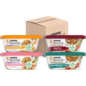 Purina Beneful High Protein Wet Dog Food Variety Pack, Prepared Meals & Chopped Blends - (Pack of 16) 10 oz. Tubs EXP: 02/2026