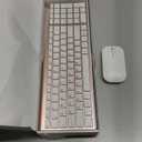 Rose Gold Wireless Keyboard Mouse, seenda Slim Low Profile Keyboard and Mouse Set with Silent Keys Portable Size for Windows 7/ 8/ 10/ 11 PC Laptop Computer