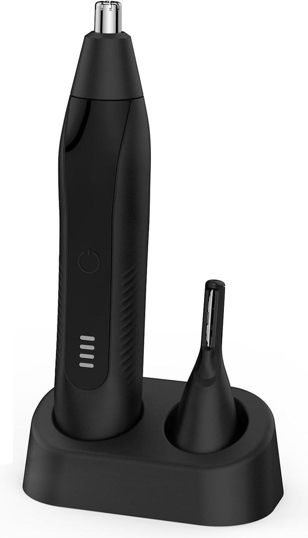 Ear and Nose Hair Trimmer for Men Women, Eyebrow and Facial Hair Trimmer with Powerful Motor and Dual-Edge Blades Rechargeable Painless 2 in 1 Metal Trimming Tool