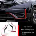 Car Accessories Fit for Honda CRV CR-V 2020 2021 2022 Exterior Front Bumper Lower Strip Guard Trim (Red+Black) ABS 4 PCS