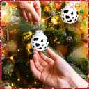 20 Pcs Cow Print Christmas Ornaments Western Cow Christmas Tree Decor Black and White Cowhide Ball Ornaments Farmhouse Country Xmas Hanging Decoration Shatterproof for Farm Rustic Holiday