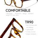 Oversized Square Blue Light Glasses for Woman Men fashion Reduce Eyestrain Protection for TV/Computer/Gaming (Amber Tortoise)