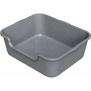 Extra Large Cat Litter Box (ABS Material), Low Entry High Sides Senior Litter Pen for Geriatric Kitty Big Cats, Jumbo Litter Boxes Tray for Multi Cat Indoor Pets Potty (Gray, 24" L x 20" W x13)