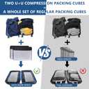 Compression Packing Cubes for Travel Essentials, 1 Pack Suitcase Organizers for Luggage Carry on, Large Lightweight Compressible Expandable Mesh Travel Cube, by U+U, Black
