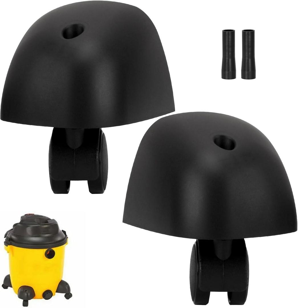 Heavy Duty Caster Wheels & Foot Replacement Kit for Shop Vac Vacuum Fits A & B Cleaner, Parts Replacement 8568000 8568010 8568011 8568009 Models, Provides Stability, Support