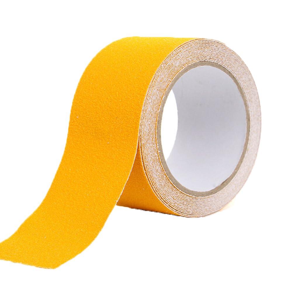 Grip Tape Anti Slip Tape 3 Inch, 20 Feet, Yellow Heavy Duty Non Skid Tape for Stairs Outdoor/Indoor, Waterproof Safety Adhesive Strips Roll for Ramp Traction Tread Staircases, 80 Grit