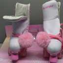 Women's and Girl's Classic Roller Skates with Light up Wheels and Love Heart Pattern, High-top PU Leather Rollerskates, Size 42 EU