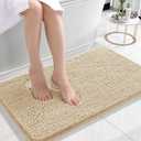 OLANLY Bathroom Rugs 24x16, Extra Soft Absorbent Chenille Bath Rugs, Rubber Backing Quick Dry, Machine Washable Bath Mats for Bathroom Floor, Tub and Shower, Home Decor Accessories, Beige