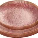 PLASTICPRO 24 Pieces Elegant Plastic Plates for Party Pink with Gold Rim Includes 7" inch and 10" inch Fancy Plastic Plates Disposable Dinnerware