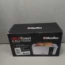 Mueller UltraToast Full Stainless Steel Toaster 4 Slice, Long Extra-Wide Slots for Bagels and Waffles, 6 Browning Levels, LED Display, Cancel/Defrost/Reheat Functions & Removable Tray, Kitchen Gadgets, Silver