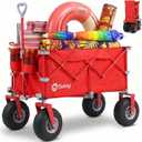 Sekey Heavy Duty Beach Wagon with 9" Big Sand-Proof Wheels 600lb Capacity, 200L Oversized Foldable Cart | Adjustable Handle & All-Terrain Tires for Sand, Camping, Groceries