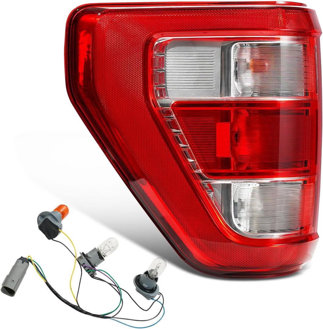 Tail Lights Compatible With 2021 2022 2023 Ford F150 XL STX with Bulbs OEM Rear Tail Light Cover Assembly Left Driver Side Replace ML3Z13405E