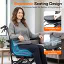 SOFTFISH Transport Wheelchair with Ergonomic Seat and Pull Rod, Foldable Travel Wheelchair for Adults Seniors, Brakes, Flip-Back Armrests, Footrests, Carbon Fiber-Style Aluminum Frame, 220 lb Capacity
