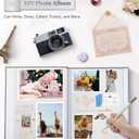 Artfeel Photo Album Self Adhesive Scrapbook Album for 3x5 4x6 5x7 8x10 Pictures,60 Pages Linen Cover with Display Window DIY Photo Book,Ideal Gifts for Family Travel Wedding Baby