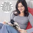 Homie Reading Pillow with Reading Light and Wrist Support, Has Arm Rests, and Back Support for Bed Rest, Lounging, Reading, Working on Laptop, Watching TV (Pink)
