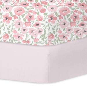 Little Grape Land Crib Sheets for Boys and Girls 2pk Baby Crib Fitted Sheet for Standard Size Crib and Toddler Mattress Super Soft Baby Sheet, Daliah
