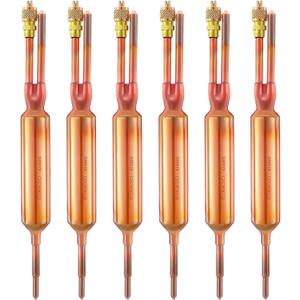 Shimeyao 6 Pcs Filter Drier Refrigerant Liquid Line Directional Filter Dryer AC & Refrigeration Line with Charging Valve 25 Grams 1/4 x 1/4 Compatible with R12, R22, R502, R134a and R407C