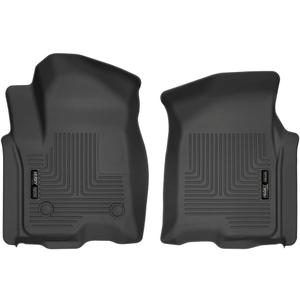 Husky Liners Weatherbeater Floor Mats | Fits 2019 - 2026 Chevrolet Silverado & GMC Sierra 1500] & 2020 - 2026 Silverado/Sierra 2500/3500 DOUBLE & CREW CAB ONLY | Front Row, 2-pc Black - 13211