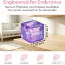 3 x Glitter Ice Cube Squishy Fidget Toys, Squishy Cube Stress Balls for Adults & Kids, Slow Rising Stress Relief Toys, Squeeze Ball Filled with Thick Substance and Glitter (Purple)