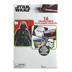 Star Wars 16 Valentines with Jumbo Stickers